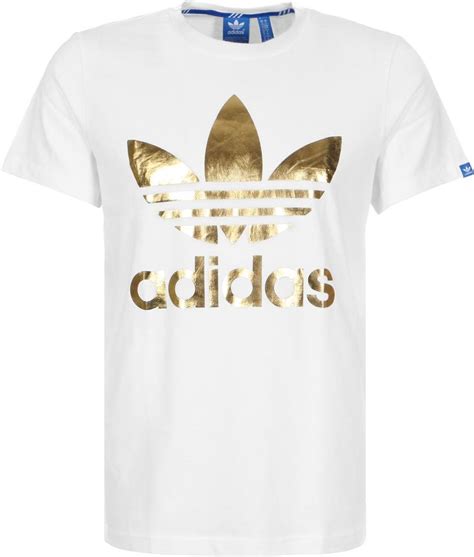 damen tshirt adidas weiß gold|Weiss .